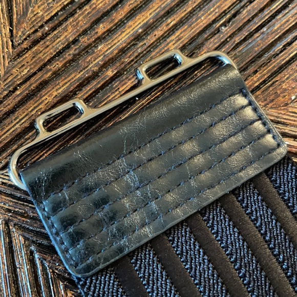 CACHE BLACK STRETCH BELT WITH BLING BUCKLE main image 7